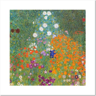 Gustav Klimt Flower Garden Famous Art Posters and Art